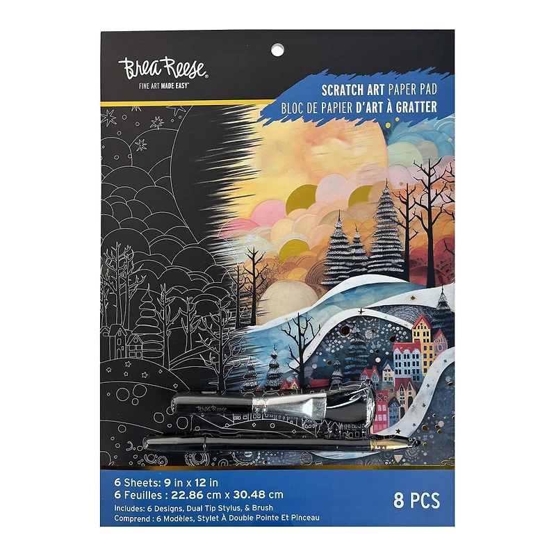 Brea Reese™ 9" x 12" Folk Art Scratch Art Paper Pad
