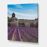 Designart - Lavender Field With Abbey In France