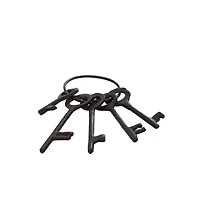 The Novogratz Set of 5" Black Aluminum Industrial Keys, 8" x 3"