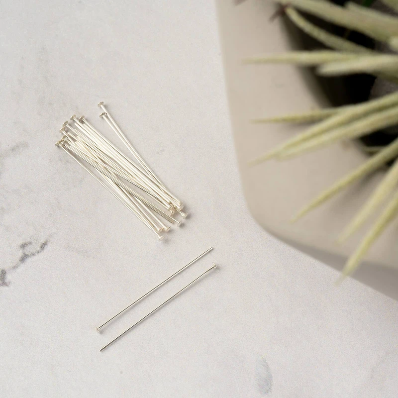 6 Packs: 20 ct. (120 total) 1" Sterling Silver Head Pins by Bead Landing™