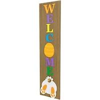 3.25ft. Welcome Wooden Easter Bunny Porch Board Sign