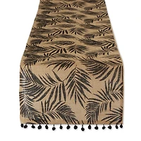 DII® Black Fern Print On Natural Jute Table Runner 14x72