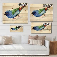 Designart - Forbes Finch Bird - Traditional Print on Natural Pine Wood