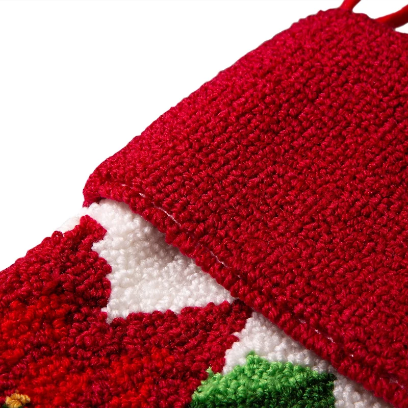 Glitzhome® 21" Poinsettia Hooked Stocking