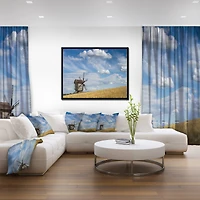 Designart - Cloudy Sky and Windmill Summer day