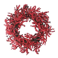 22" Red & Brown Berry Christmas Wreath