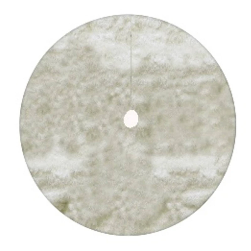 Polar Bear Faux Fur Christmas Tree Skirt - 48" - White