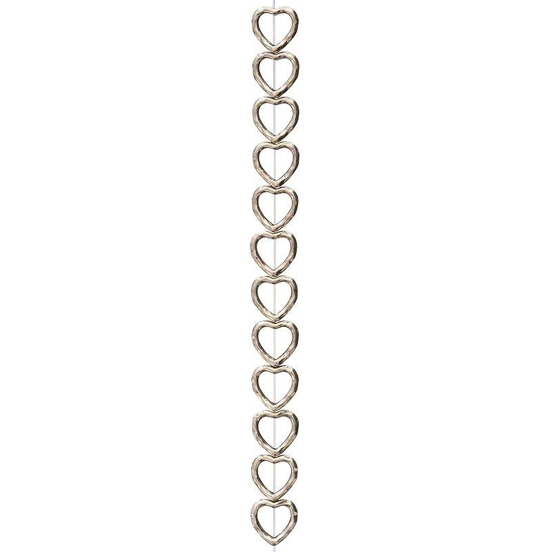 12 Pack: Silver Metal Heart Beads, 10mm by Bead Landing™