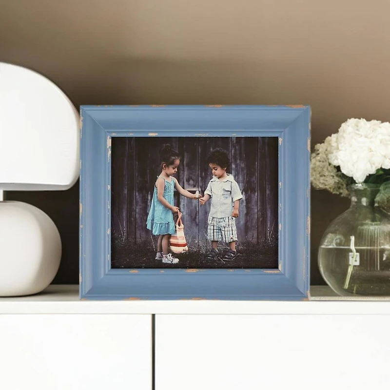 DII® Antique Stonewash Blue Distressed 8" x 10" Farmhouse Picture Frame