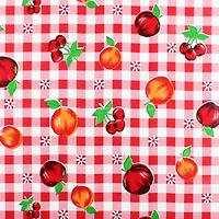 Red Gingham Fruit Oilcloth