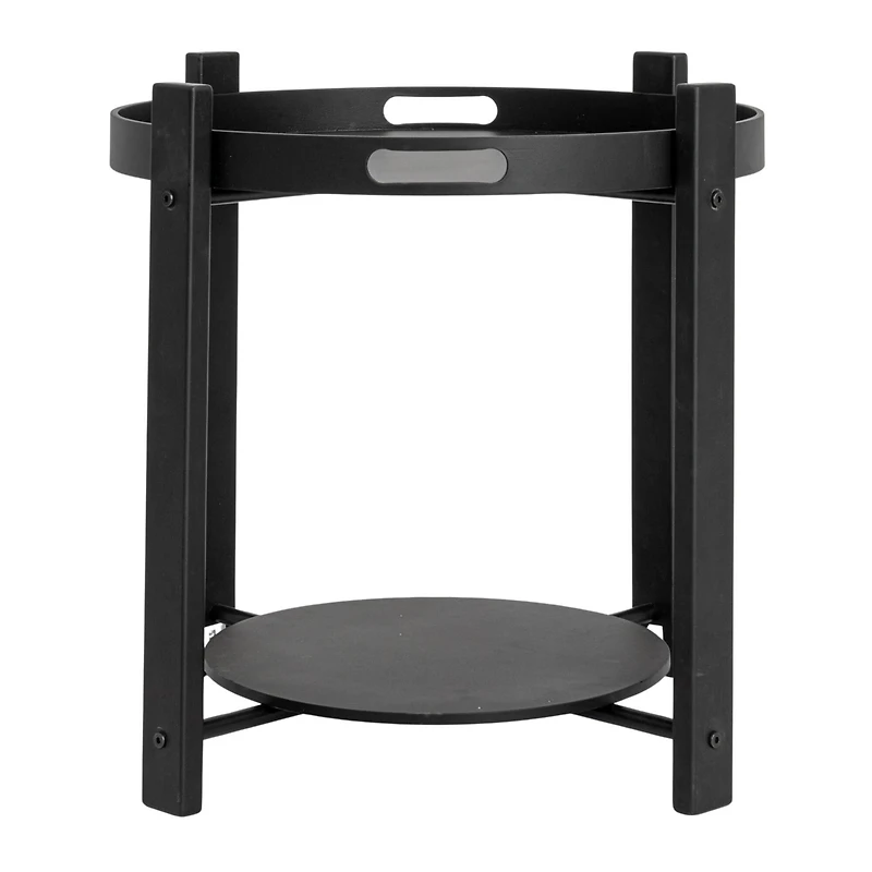 Hello Honey® Black Chic Fir Wood & Metal Tray Table