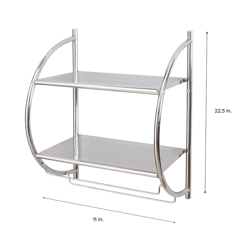 Organize It All 2-Tier Wall Mounted Shelf & Towel Bars