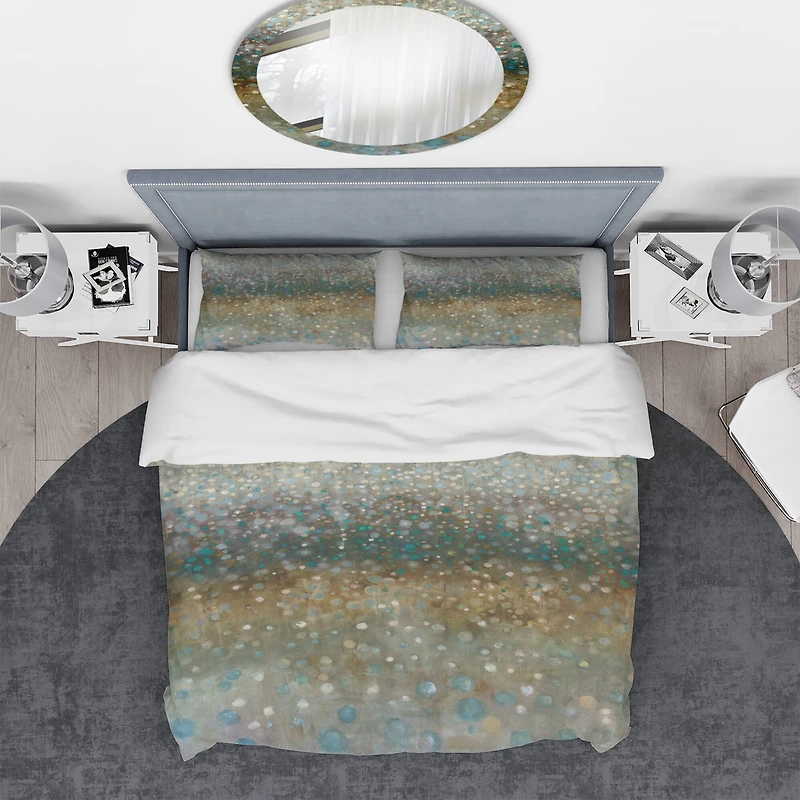 Designart 'Brown Rain' Geometric Bedding Set