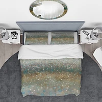 Designart 'Brown Rain' Geometric Bedding Set