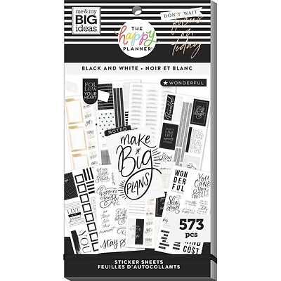 The Happy Planner® Black & White Value Pack Stickers