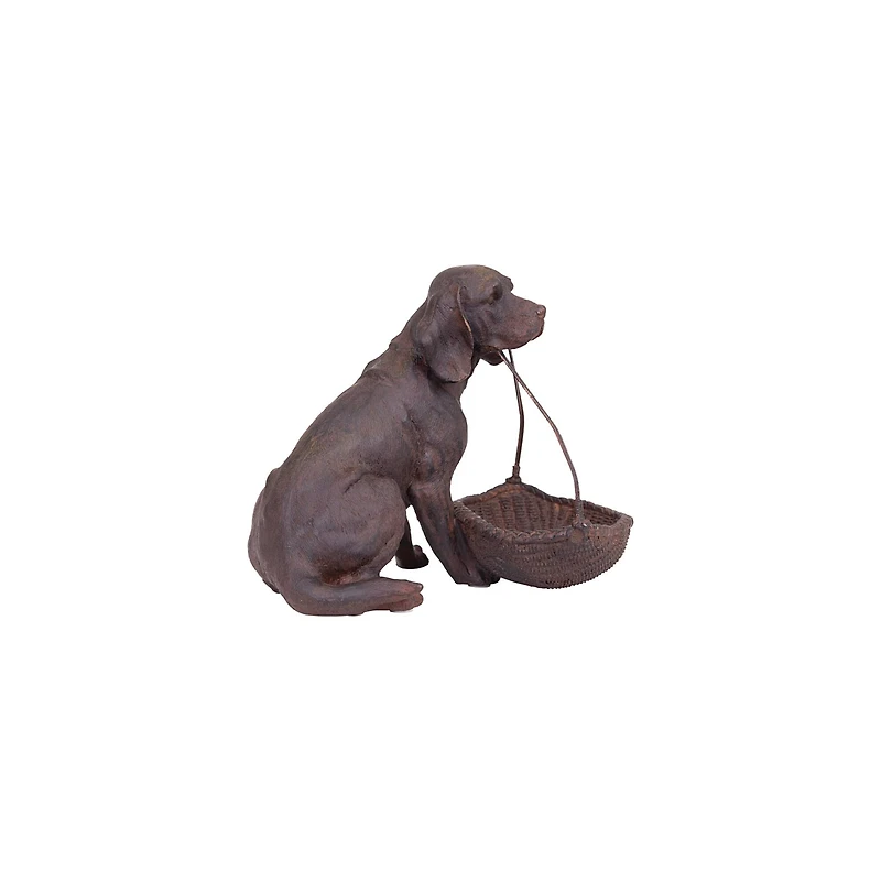 Hello Honey® Resin Sitting Dog Holding Basket