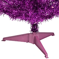 4ft. Pre-Lit Purple Tinsel Artificial Christmas Tree, Clear Lights