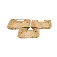 Tan Sea Grass Contemporary Tray Set