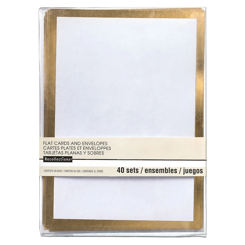 Gold Foil Flat Cards & Envelopes by Recollections™, 5" x 7"