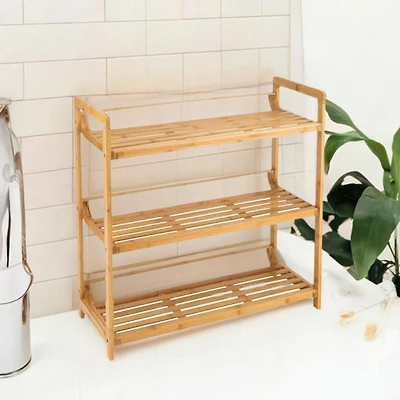 Organize It All Bamboo Double Wide 3-Tier Shelf 