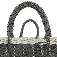 Gray Plastic Eclectic Storage Basket Set