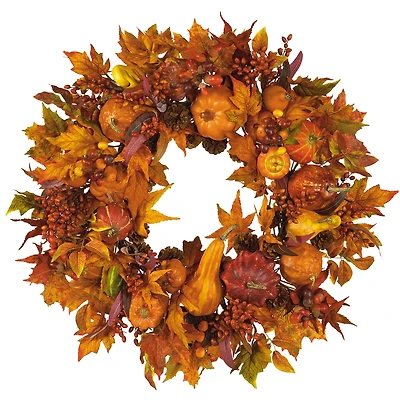 28" Harvest Pumpkin Wreath