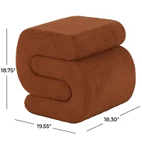 19" S-Shaped Room Ottoman with Connected Arches