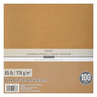 Kraft 8" x 8" Cardstock Paper by Recollections™, 100 Sheets