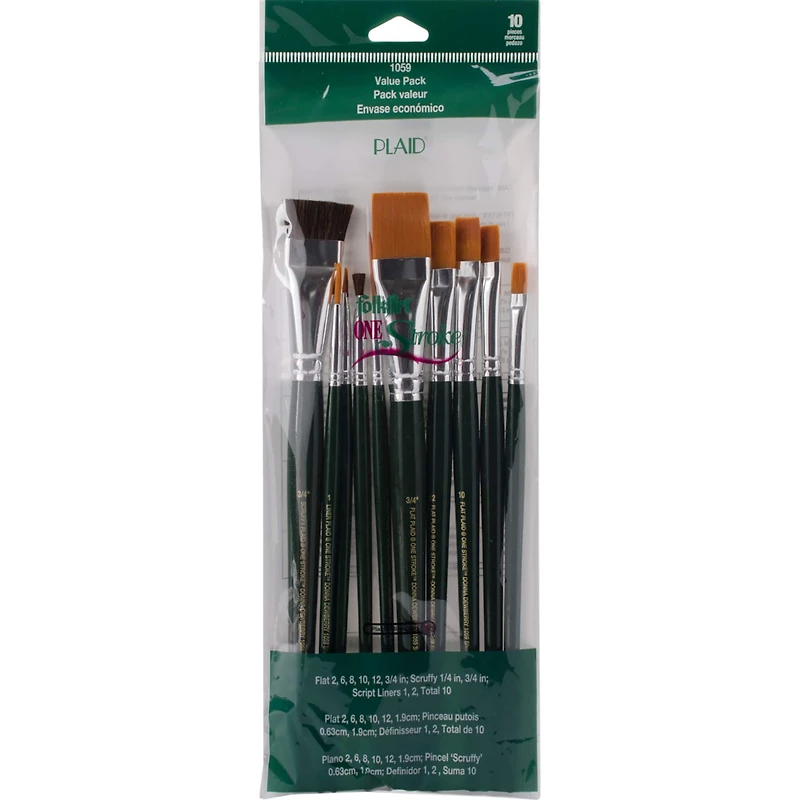 Plaid® One Stroke Brush Set, 10ct.