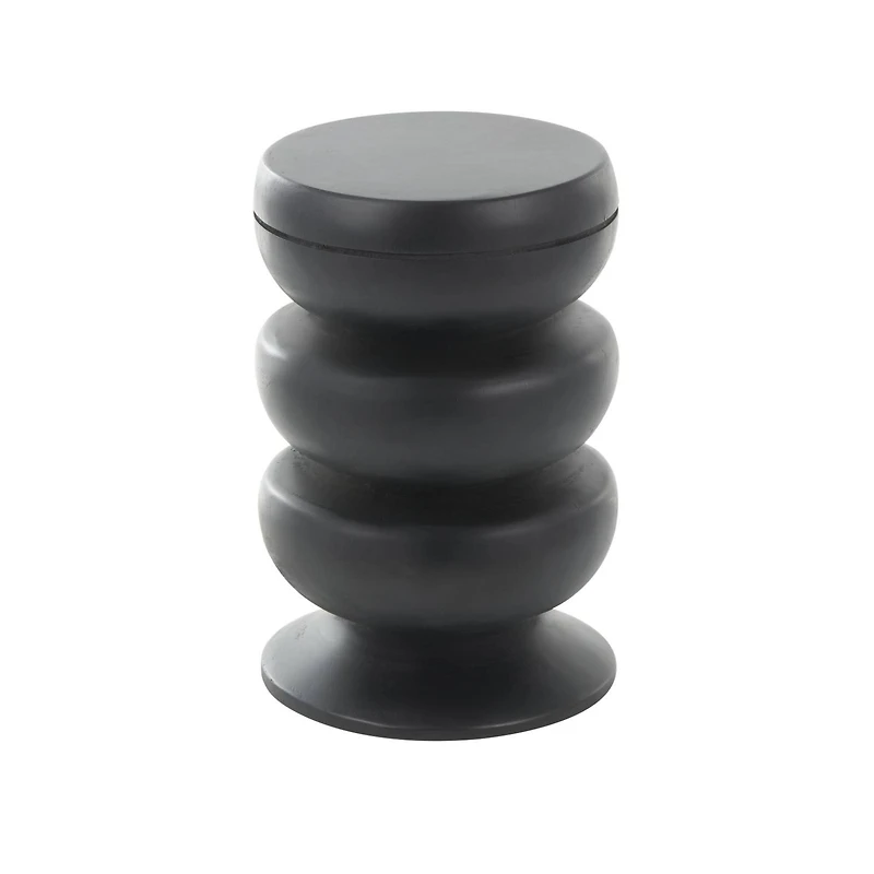 18" Black Wood Handmade Bubble Inspired Accent Table