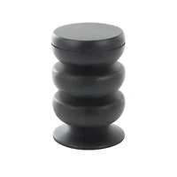 18" Black Wood Handmade Bubble Inspired Accent Table