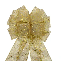 20.5" Gold Glitter Mesh Tree Bow by Celebrate It®