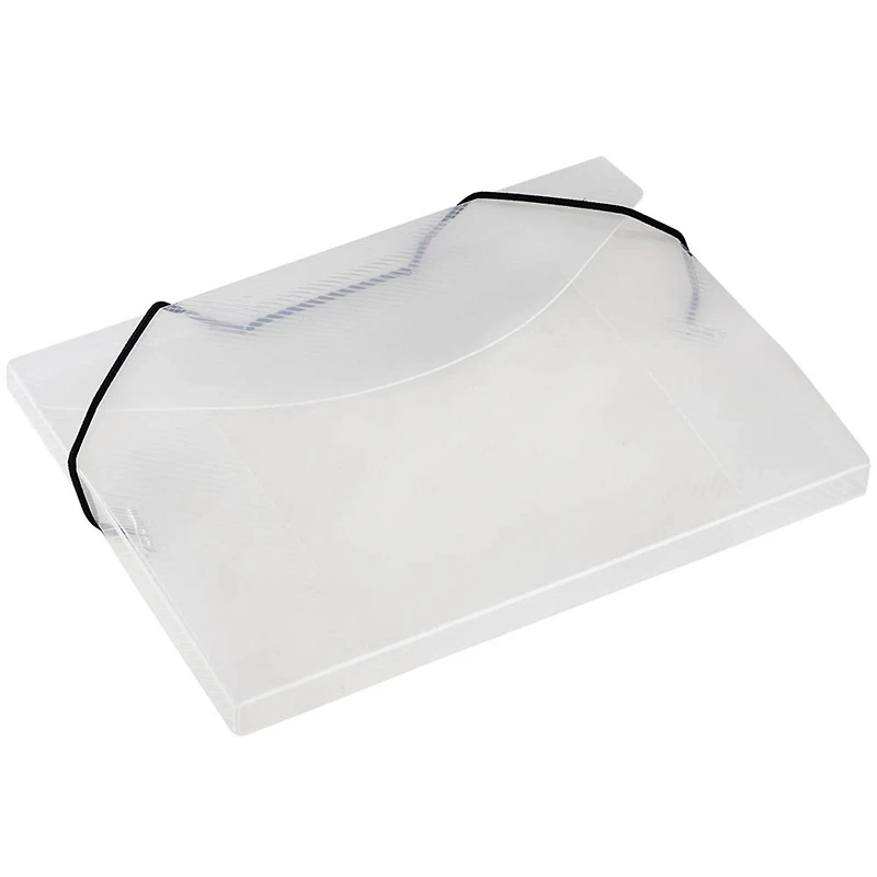 JAM Paper Clear 5.5" x 7.5" Elastic Closure Plastic Portfolio