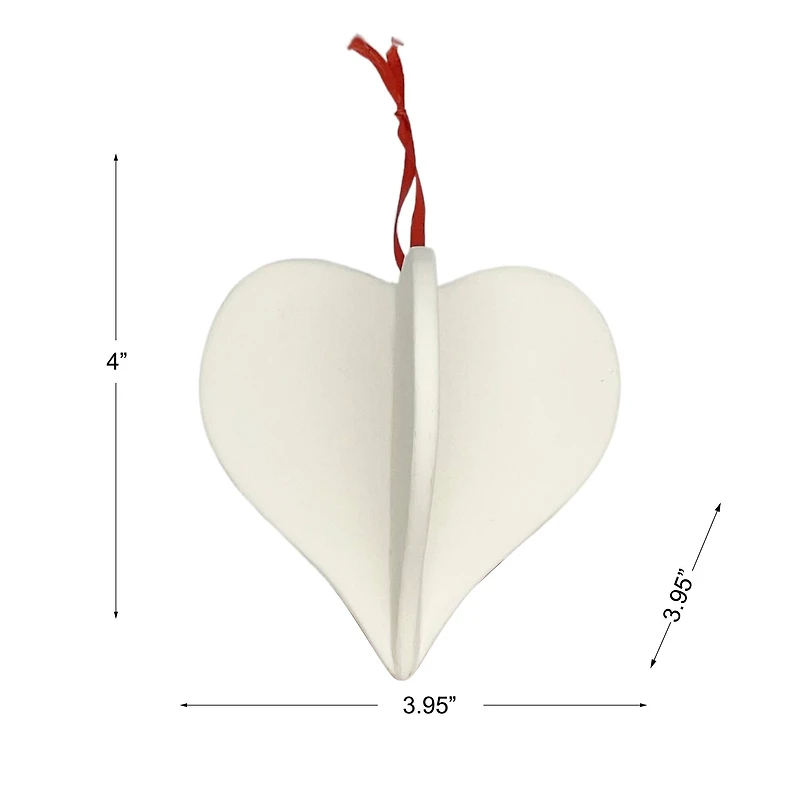 4" DIY Ceramic Slatted Heart Ornament by Make Market®