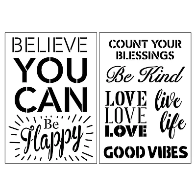 Sentiments Plastic Stencils, 7" x 10" by Craft Smart®