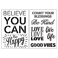 Sentiments Plastic Stencils, 7" x 10" by Craft Smart®