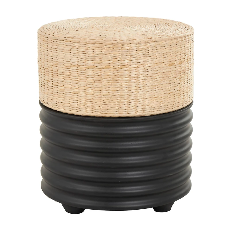 18" Two-Toned Stool with Seagrass Top