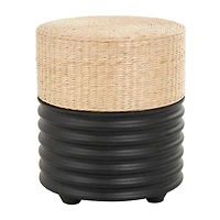 18" Two-Toned Stool with Seagrass Top