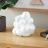 8" Clear Abstract Handmade Bubble Glass Vase