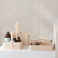 Hello Honey® 9.75" Natural Quartet Sectional Paulownia Wood Organizer