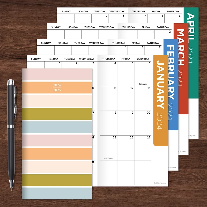 2024-2025 Preppy Pastel Monthly Pocket Planner