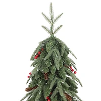 Glitzhome® 4ft Pre-lit Green Artificial Christmas Porch Tree, Warm White Lights