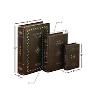 Brown Wooden Traditional Book Box Set