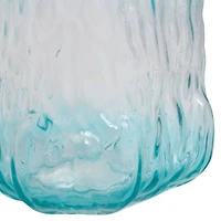 7" Marine Ombre Dimensional Textured Glass Vase