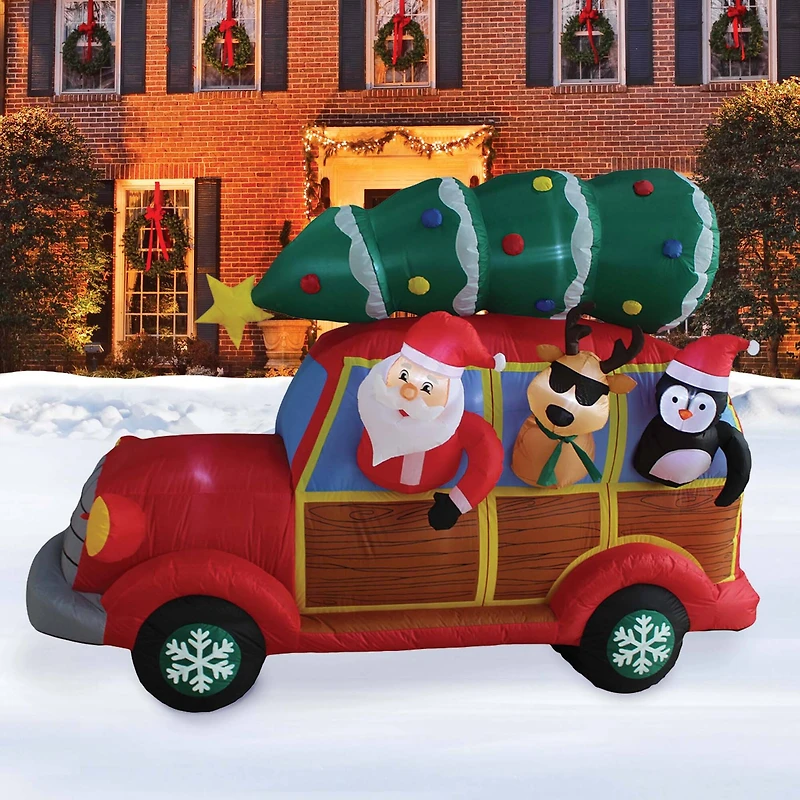 7ft. Inflatable Santa's Christmas Woody