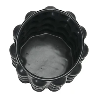 Hello Honey® 9" Black Stoneware Planter with Raised Dots