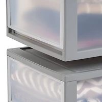 IRIS® 29.5qt. Gray & Clear Stacking Storage Drawers, 2ct.