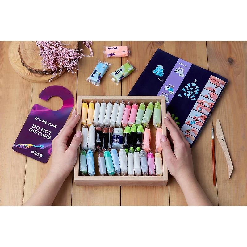 OKTO DIY Wood & Craft Romance Flowers Clay Kit