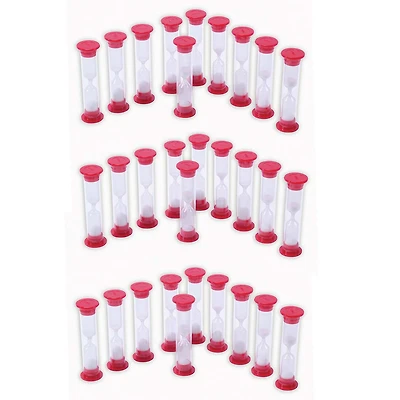Learning Advantage™ Red Sand Timers - 1 Minute, 3 Packs of 10
