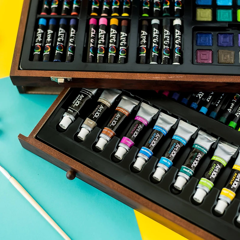 Art 101® Deluxe Art Set in Wood Organizer Case